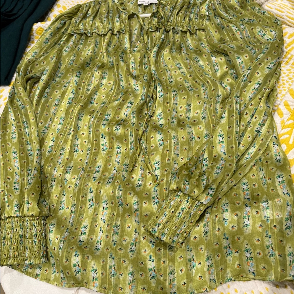 Elegant Green Floral Blouse